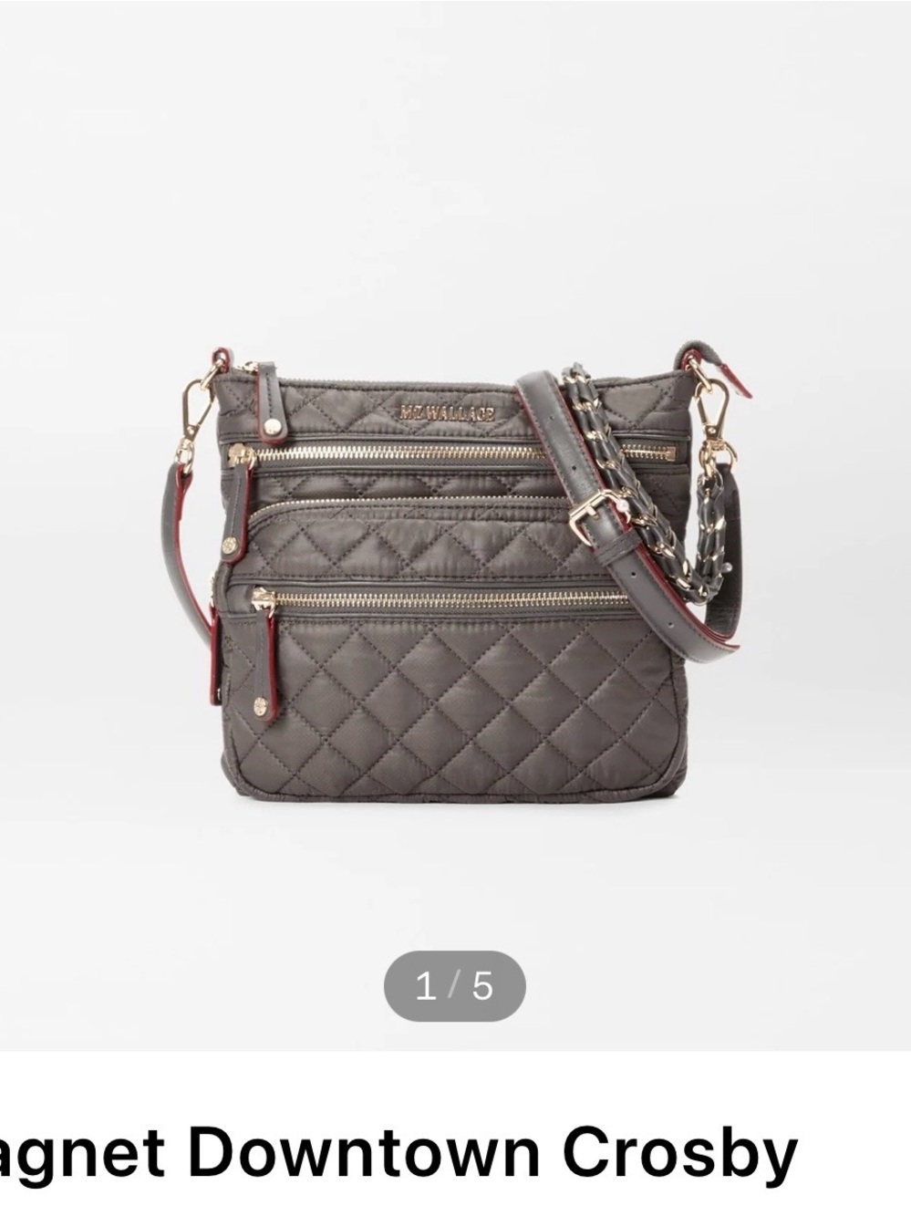 MZ Wallace Quilted Downtown Crosby Bag in Magnet